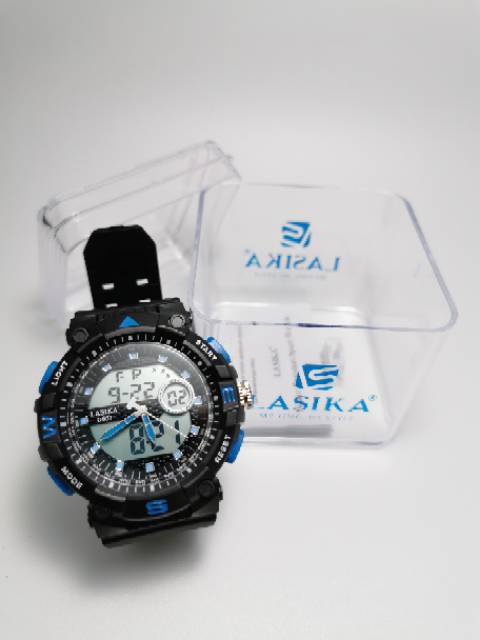 Jam tangan digital double time Sporty water Resist Lasika 507