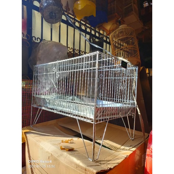 KERAMBA MANDI BURUNG / KANDANG MANDI BURUNG BESI LIPAT 55X40x35 CM