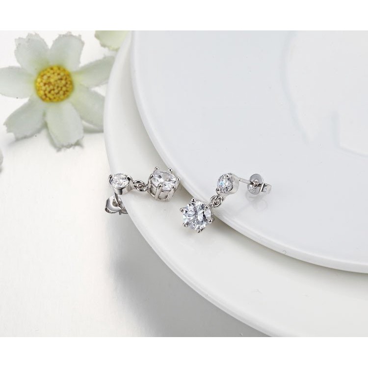 Anting-Anting Perak S925 Perak Perempuan Korea Anting Kembar Lucu Pengiriman S925 Perhiasan Perak Anting-Anting Berlian Kecil ai2-3890-6