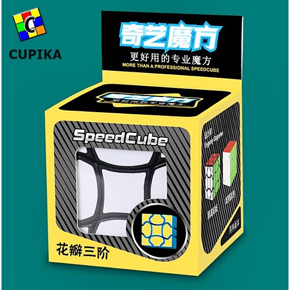 Rubik 3x3 Qiyi Fluffy Cube Unik Blackbase