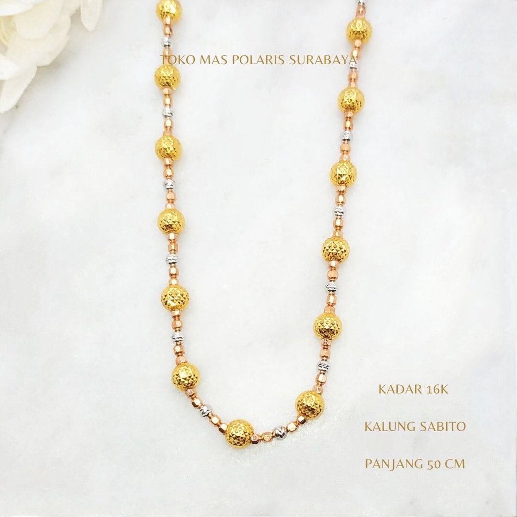 Kalung Sabito Var. 3 Warna Perhiasan Emas Kuning kadar 700 16K 17K KL700|15420|50 KL6A