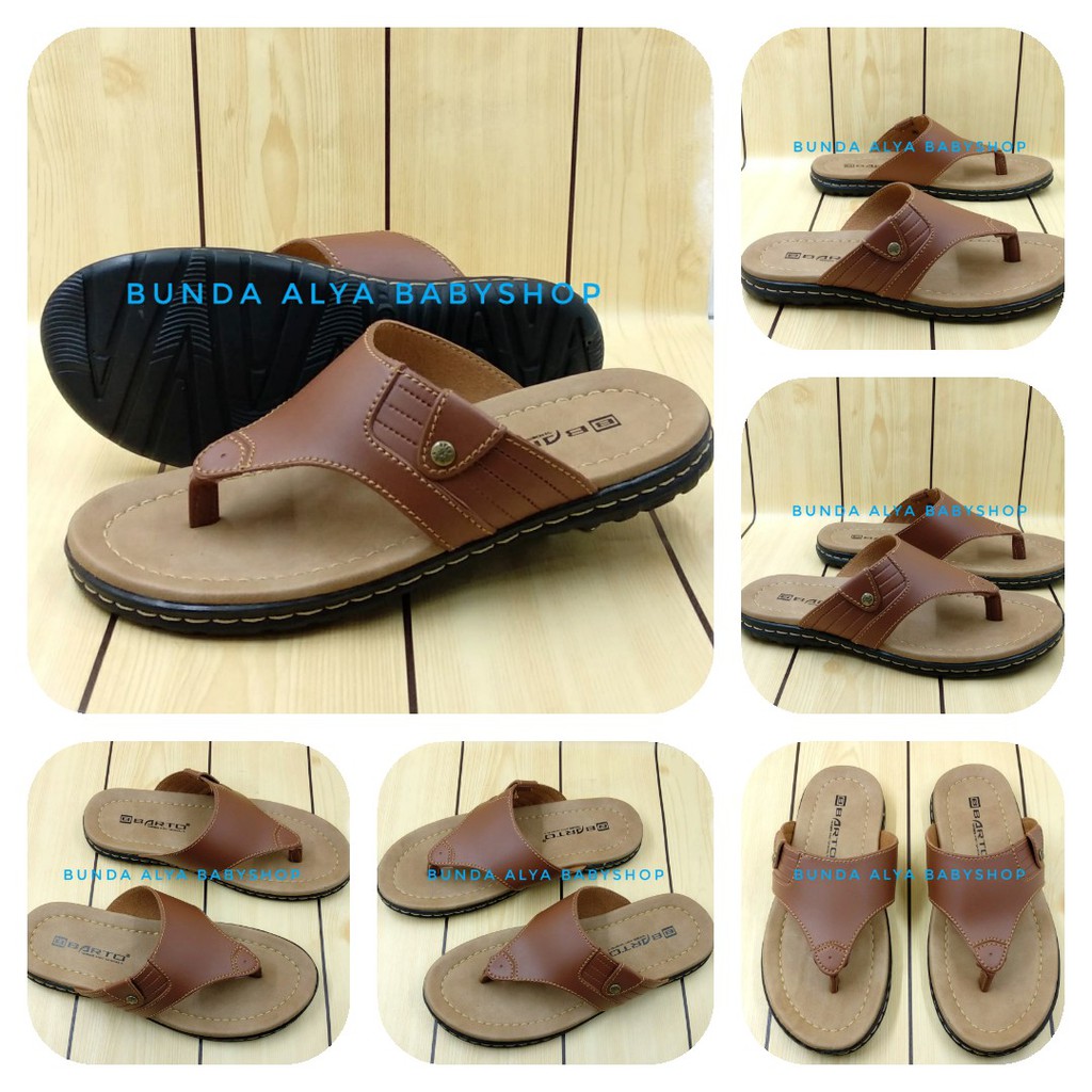 Sandal Pria Jepit Casual Ukuran 39 - 43 Simple Elegant - Sendal Jepit Cowok Polos COKLAT Semi Formal