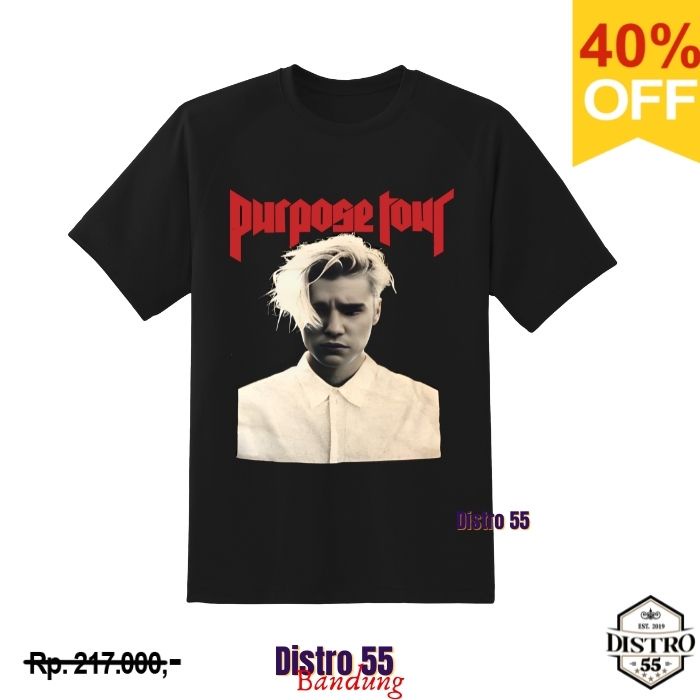 KAOS  BLACK BASIC VINTAGE JUSTIN BIEBER   / DISTRO55BDG / KAOS ASIAN FIT /  KAOS UNISEX  / MUSIK POP