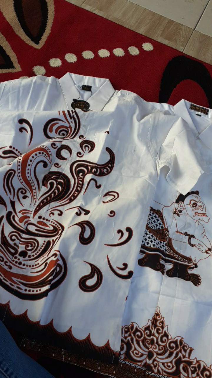 Kemeja Batik Pria Dasar Putih Kantor Elegan Full Furing Katun Primishima Premium Ori Batik Solo Asli