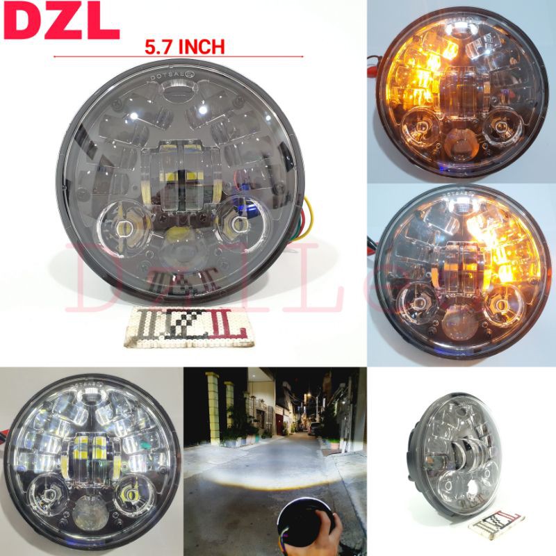 lampu utama led 16 mata 5.7 inch drl 5.7inc 4d high low inc