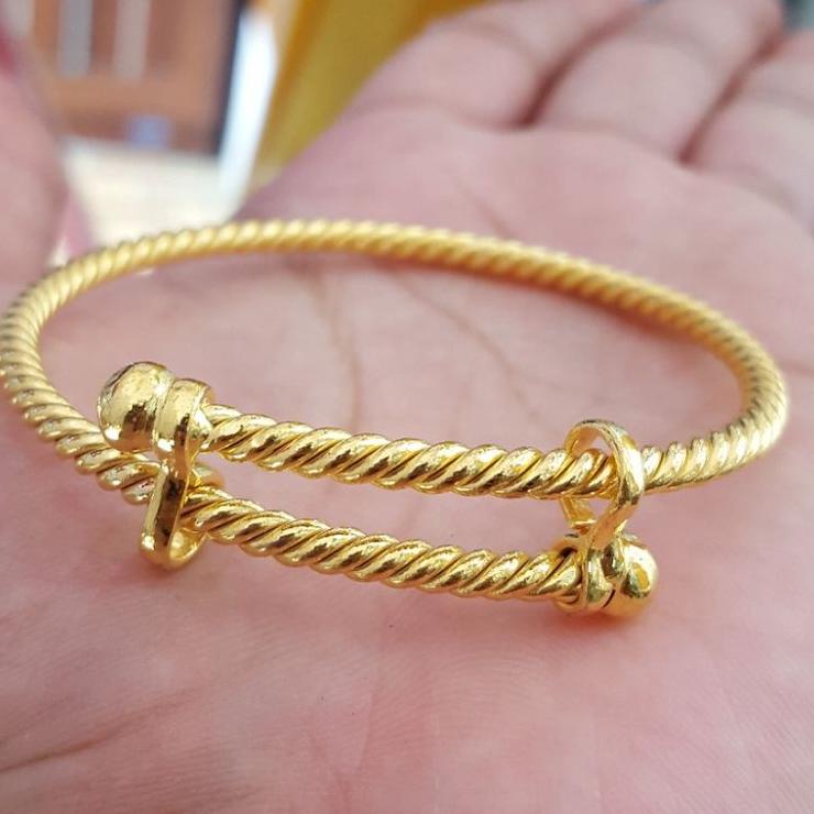 Lebih Puas Gelang Lilit Pintal Mini Lapis Emas 24k