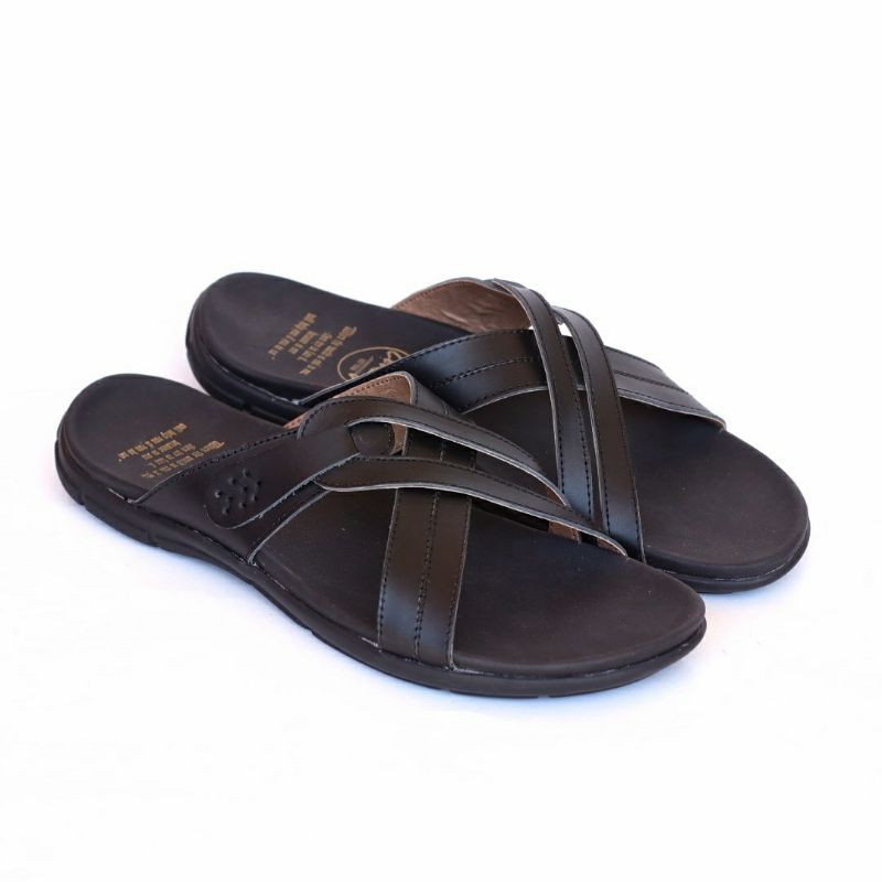 SANDAL KULIT PRIA 05 CEVANY BLACK BROWN TAN KULIT SAPI ASLI ORIGINAL