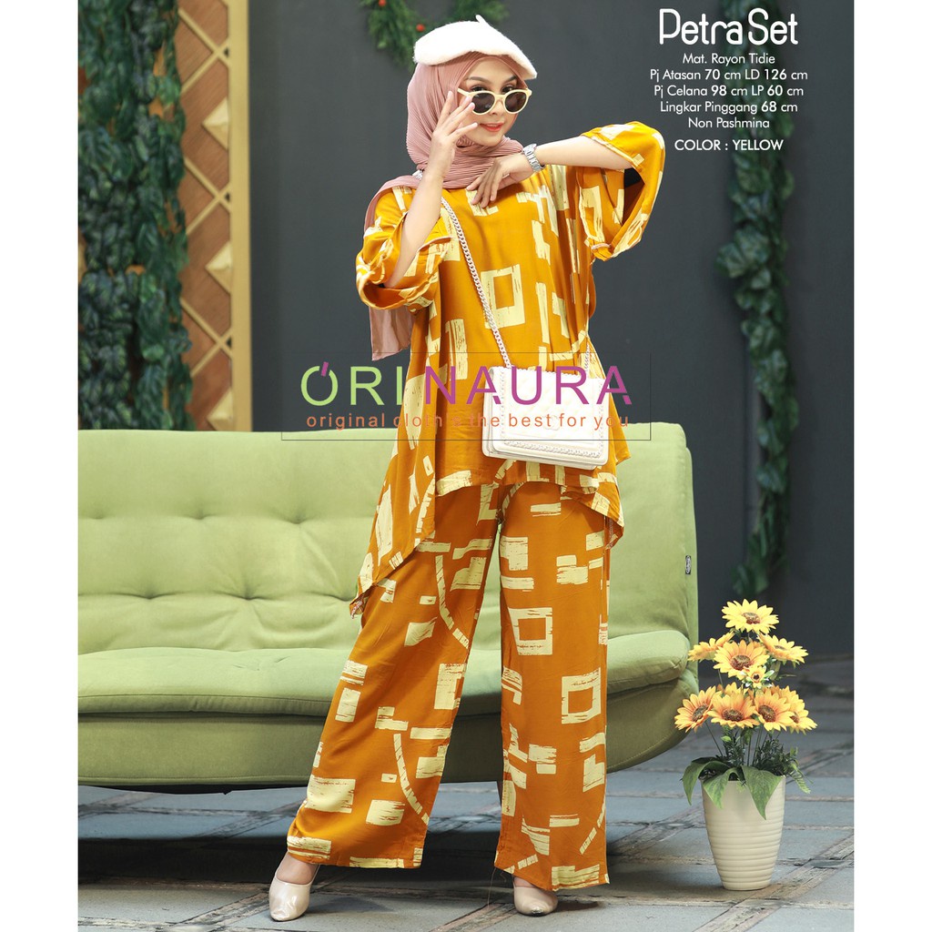 Petra Set Jumbo - One Set Jumbo Waka Waka  Setelan Wanita Rayon Premium Set Celana Panjang Tie Dye Kekinian LD 130 cm