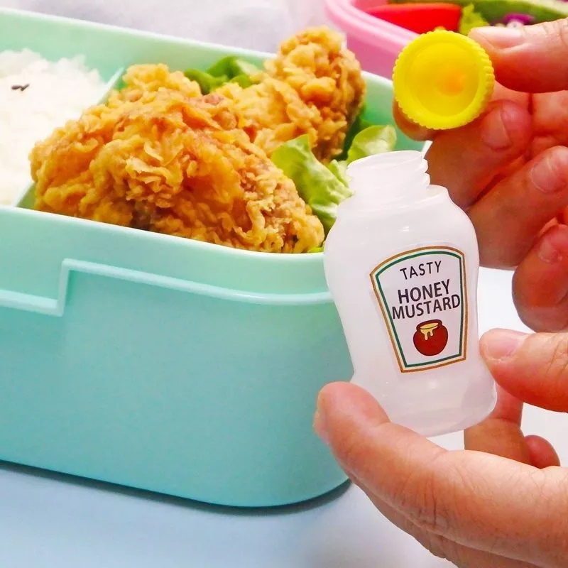 2pcs Botol Dispenser Saus Tomat / Salad / Dressing Mini Portable Bahan Plastik
