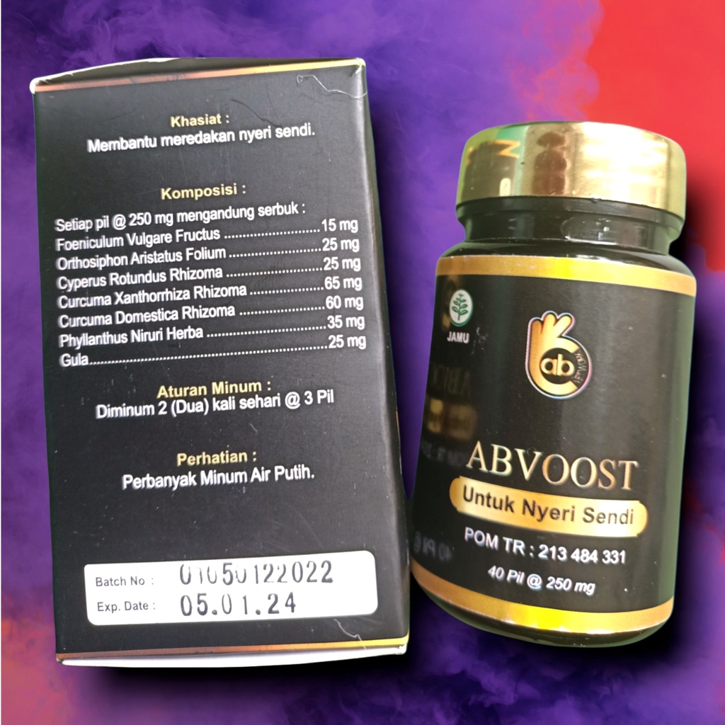 ABVOOST | Abvoost | Ab Voost | Neoboost | Neo boost | PIL HITAM 1 Botol isi 40 Pil