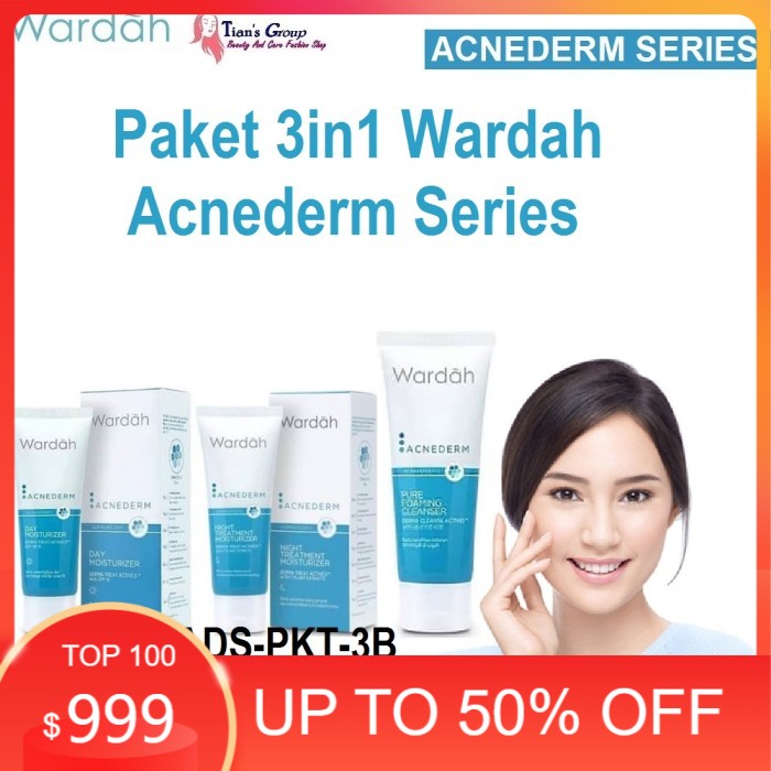 Paket Hemat 3in1 Anti Acne Wardah Acnederm Series Ori