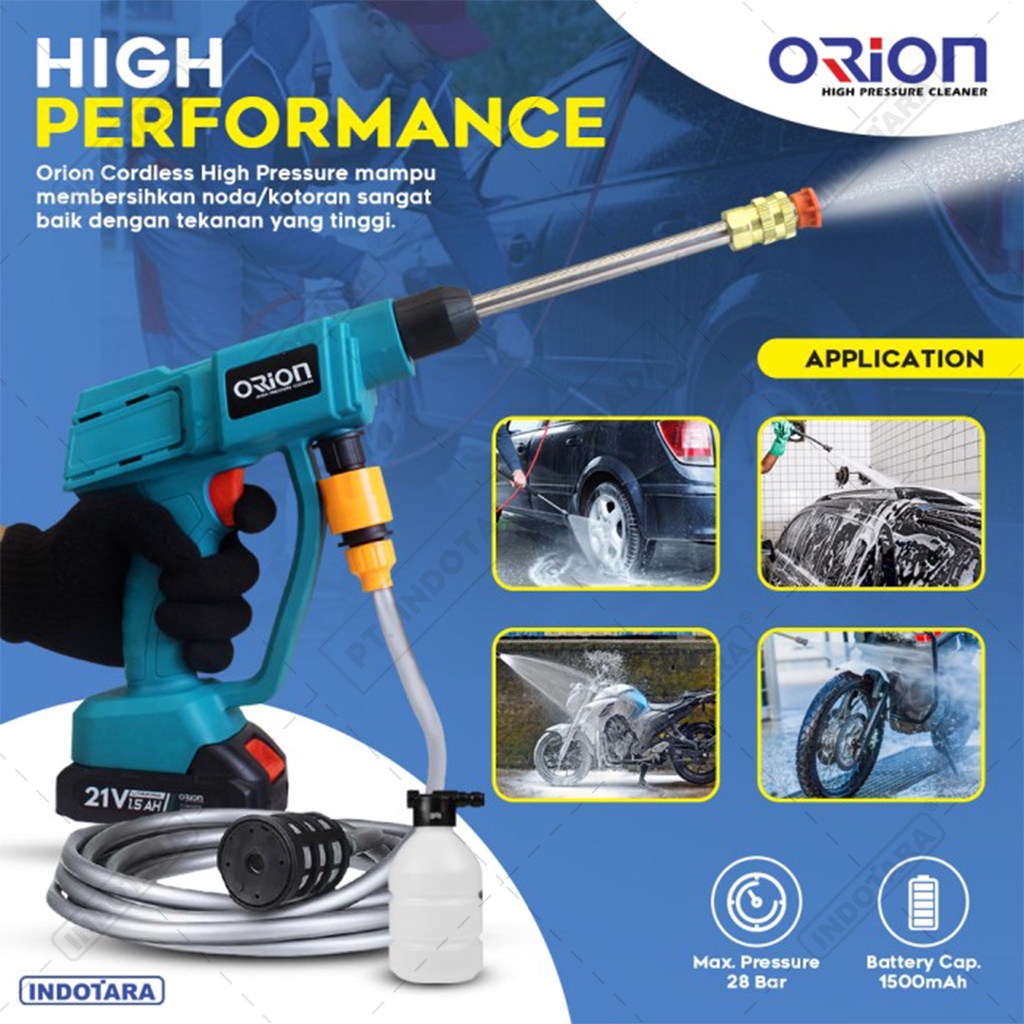 Alat steam cuci motor &amp; mobil Jet Cleaner Baterai  -Orion Superjet100CW