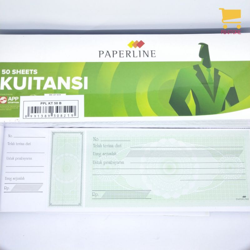 

kuitansi paperline besar 50sheets KT 50 B uk. 32x10cm per pak (10pcs)