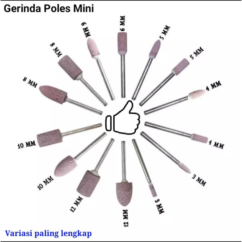 1pcs Batu Gerinda Poles Mini