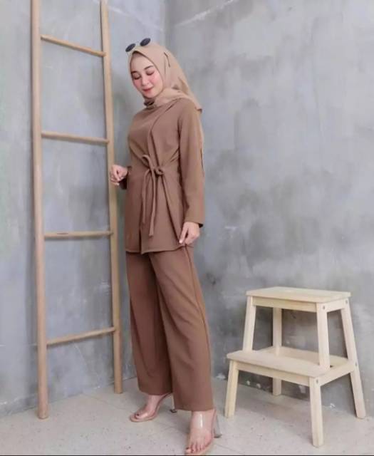 CALISTA SET / BLOUS + PANT /  pakaian wanita / setelan (COD)