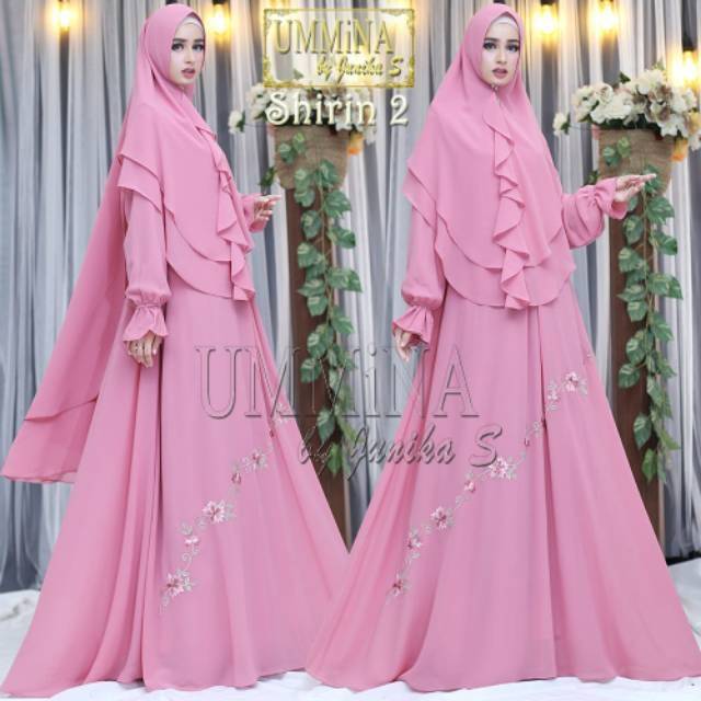 Gamis ceruti bordir simple elegan Shirin 2 by Ummina
