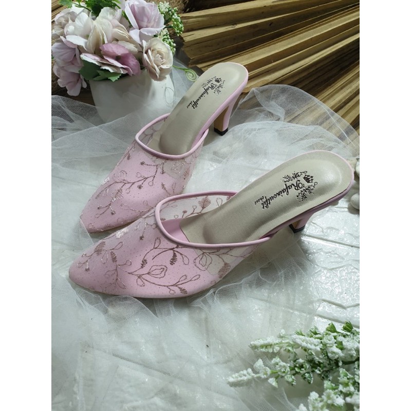 sepatu Alina pink sepatu wanita cantik 7cm