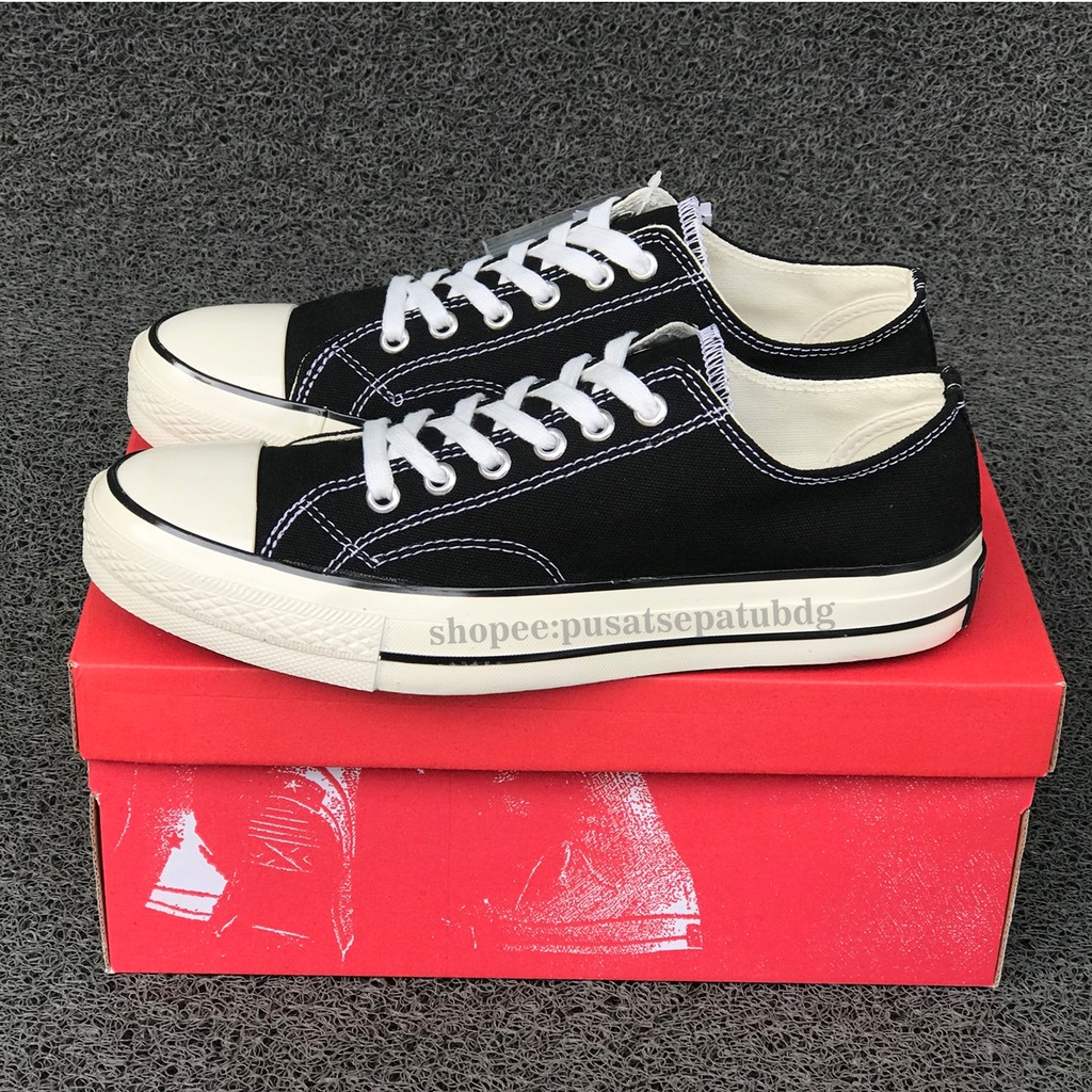 SEPATU CONVERSE 70S LOW BLACK WHITE