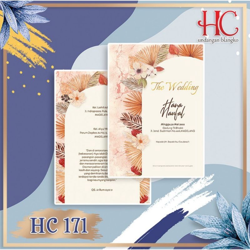 Undangan pernikahan/Undangan nikah/Undangan resepsi pernikahan/Undangan blangko HC 171