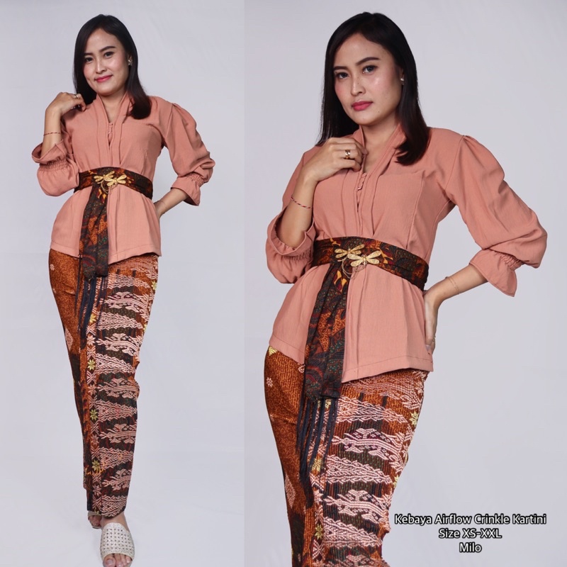 Kebaya Airflow Crinkle Kartini//Kualitas Premium//Pakaian Adat Bali//Baju Saja