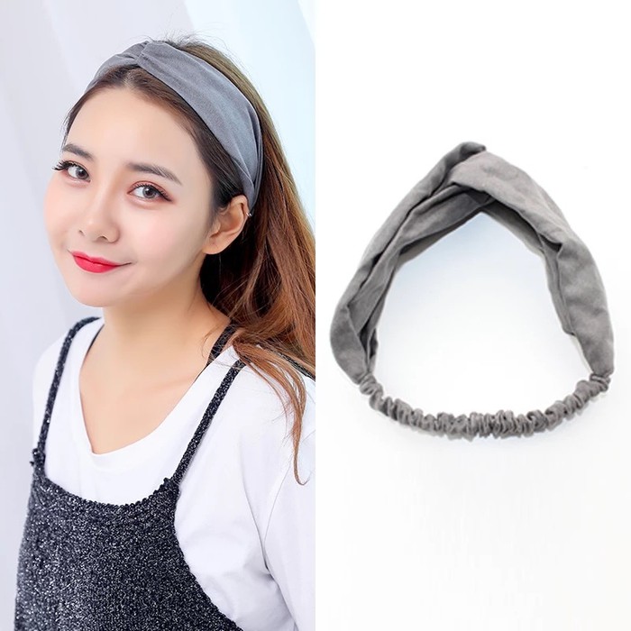 DF VZ044 Bando Polos Wanita Premium Bandana Simpul Twist Elastis Untuk Wanita