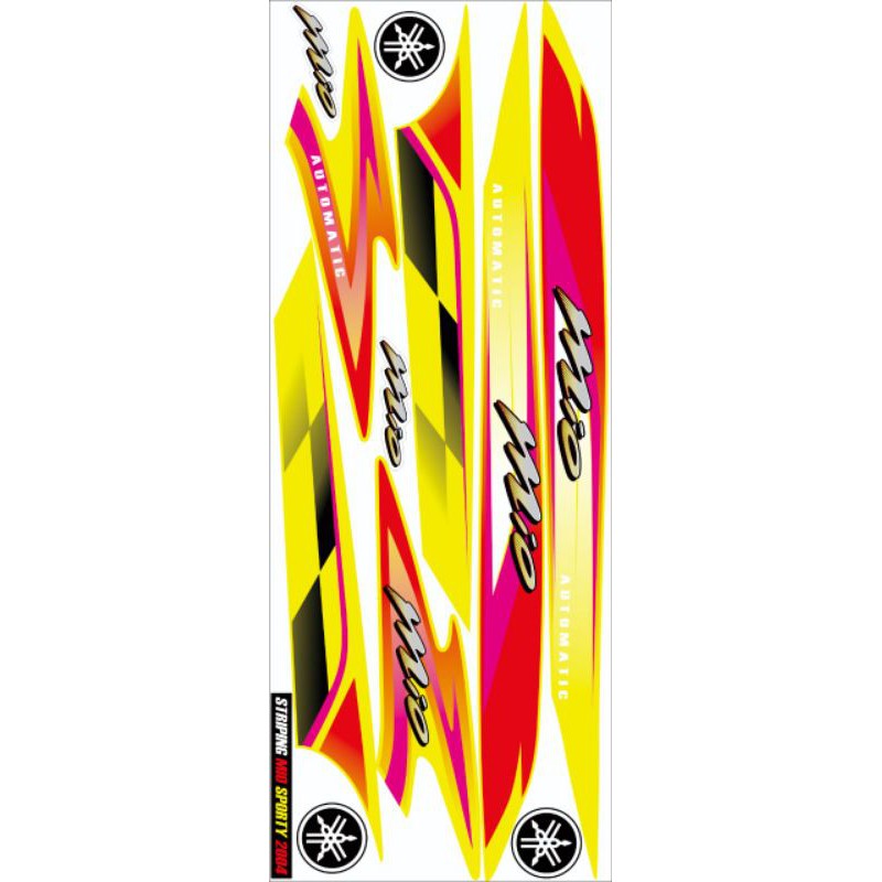 Striping Mio Sporty 2004 kuning grafis variasi #stiker888