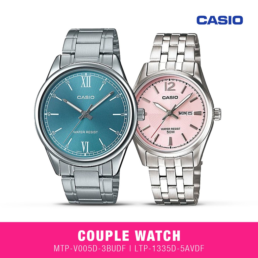 Jam Tangan Couple Casio MTP-V005D-3BUDF & LTP-1335D-5AVDF Original Anti Air