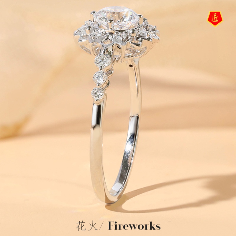 [Ready Stock]Fashion Personality 2 Karat Moissanite Sunflower Ring