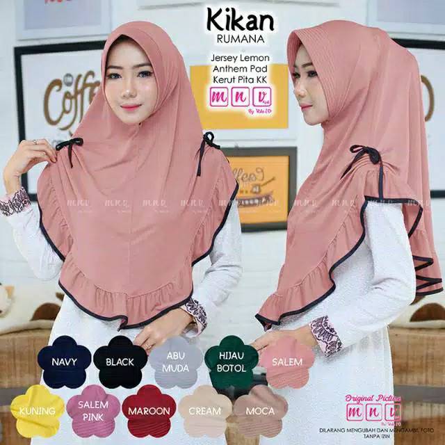 Wanita Jilbab Kikan Rumana Hijab Instant Jersey HQ