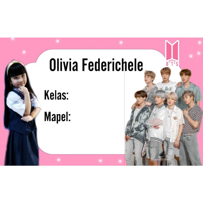 

(ISI 50 PCS) STICKER BUKU SEKOLAH MOTIF BTS