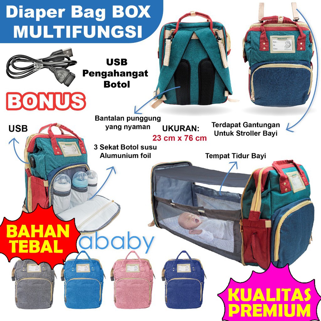 TAS BAYI MULTIFUNGSI  Diaper BAG + Bed Bayi anelo tas diaper bag tas bayi tas diaper bag AneloTas Kasur Bayi Diaper Bag Multifungsi