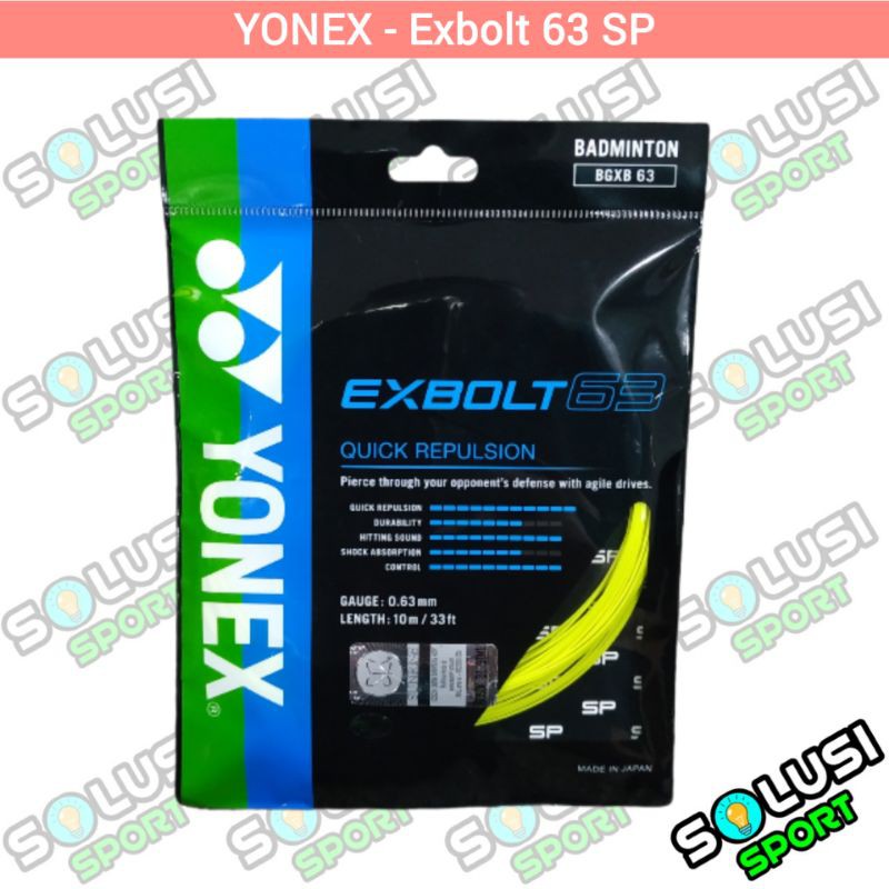 Senar Bulutangkis YONEX Exbolt 63 SP Badminton String Exbolt63 Ori