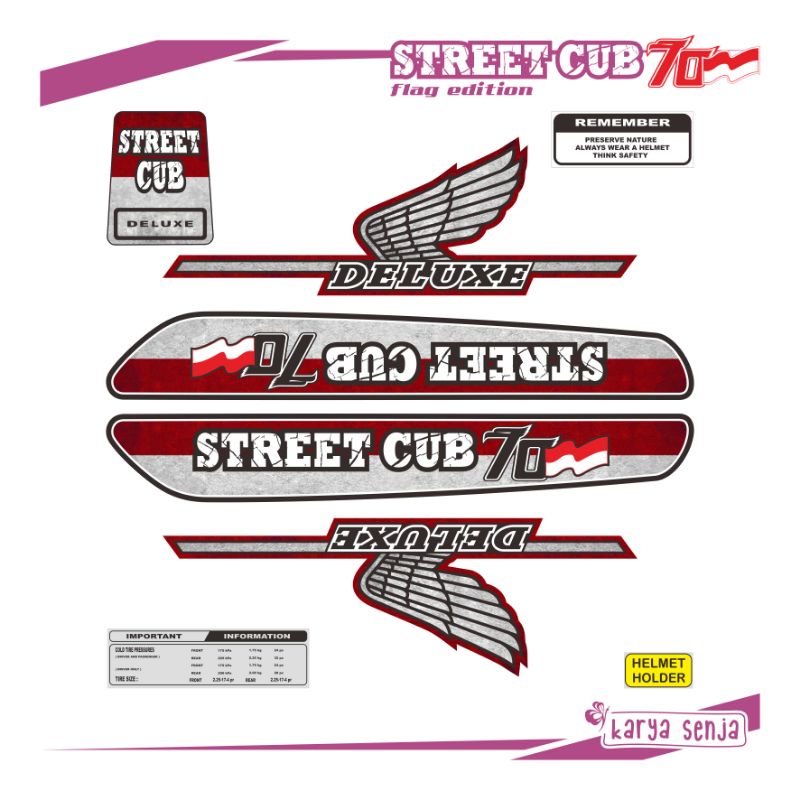 STIKER HONDA STREETCUB C70 FLAG
