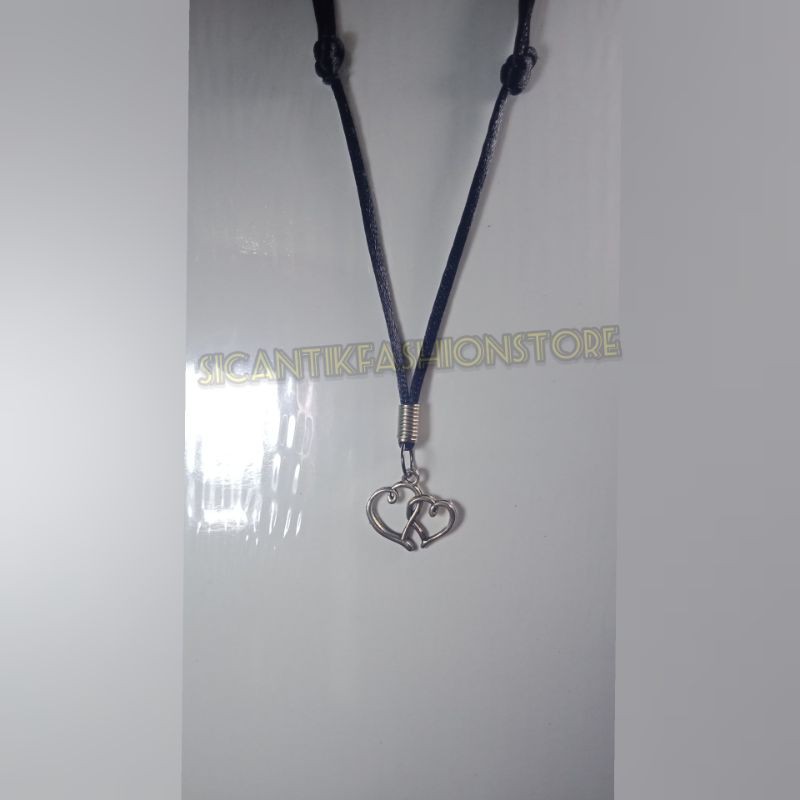 (PROMO)Kalung tali bandul Wanita/pria Logo LOVE Stainless terlaris Dan terbaru