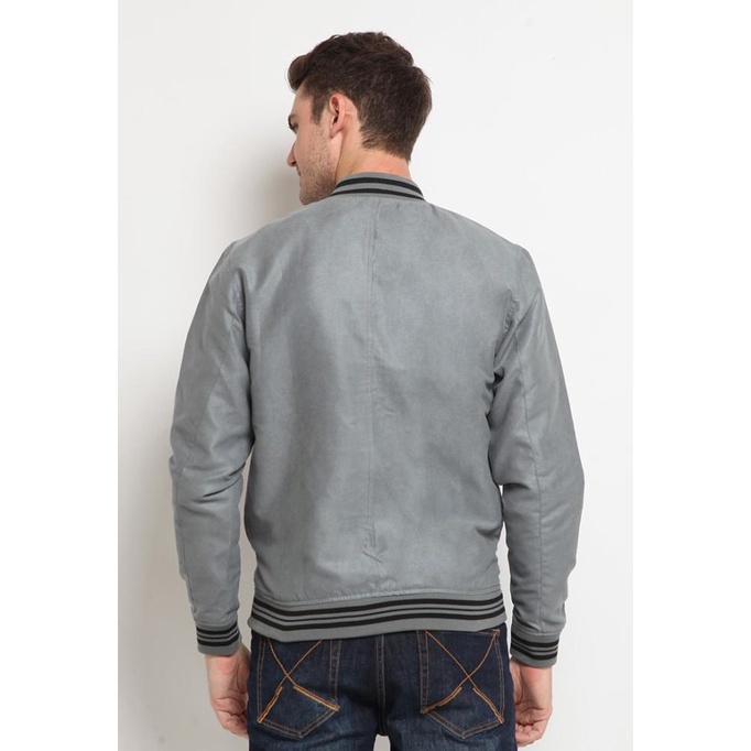 Promo The Executive Suede Bomber Jacket 1-Jkicrt121H509 Grey