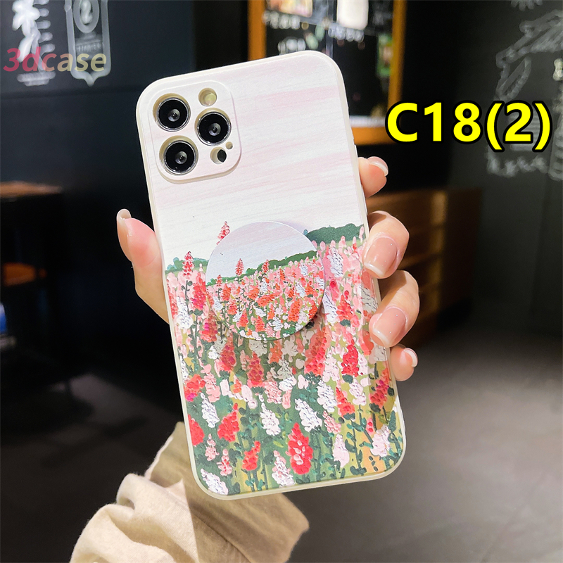 Xiaomi Redmi 9C NFC 9A 9i 9T 9 PRO Power 10X POCO M2 PRO Redmi Note 9 8 10 10S 9 PRO MAX 9S Xiaomi Redmi POCO X3 NFC X3 PRO M3 Blue Sky Lavender Garden Painting Soft Silicone Case Cover For With Stand