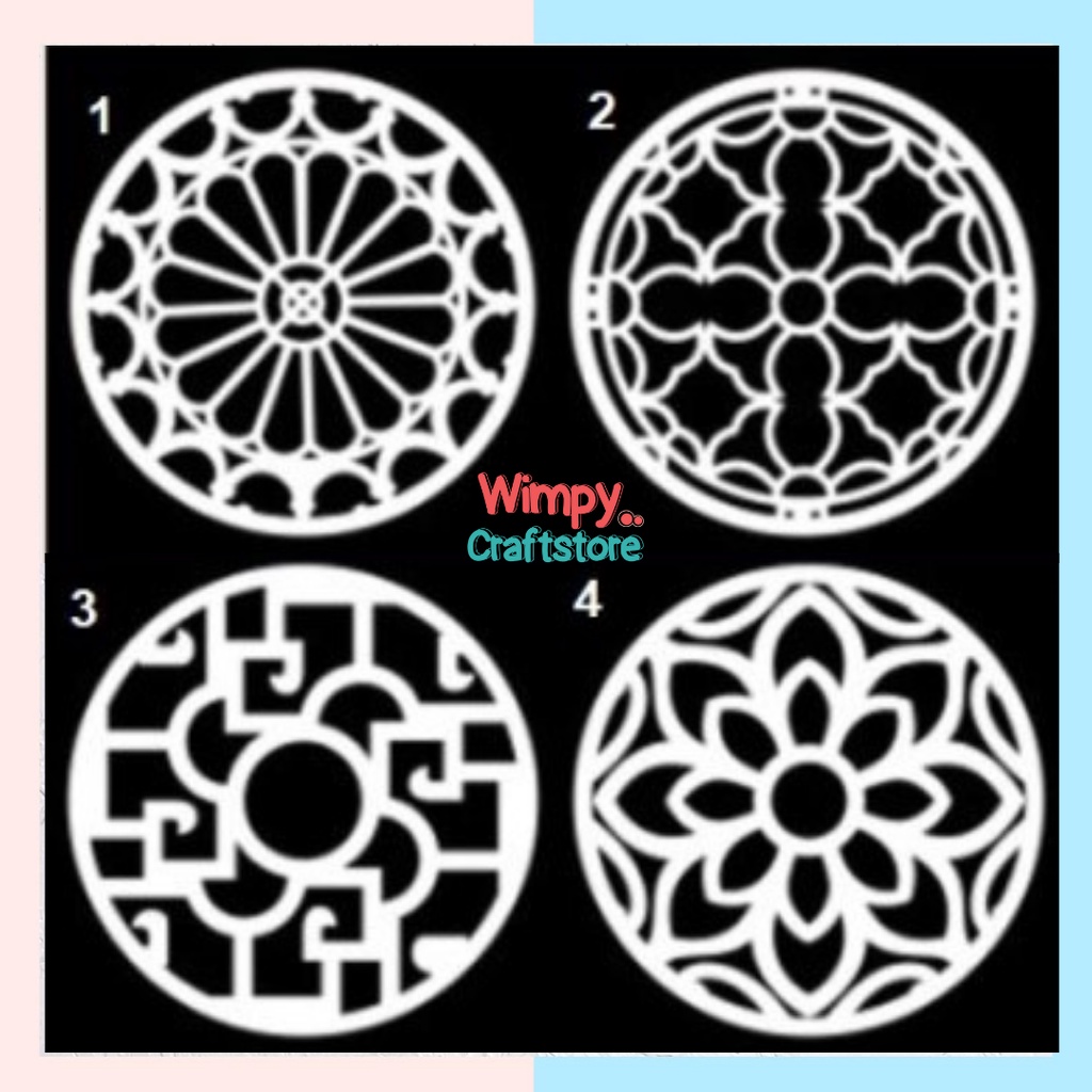 

Wimpy Plastic Mandala Stencil Stensil Dekorasi Motif Cetakan Texture Motif 9