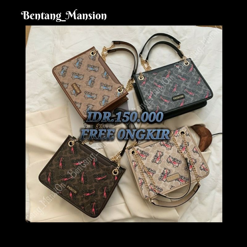 TAS SELEMPANG WANITA IMPORT BATAM MOTIF TAS KANTOR ELEGAN KEKINIAN