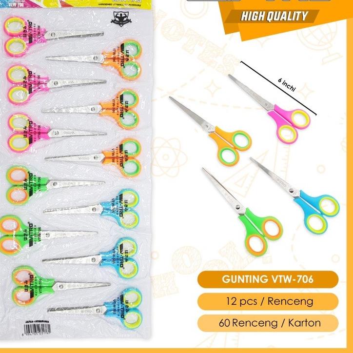 

⚡️9.9 SALE⚡️ (HARGA 1 RENTENG BESAR=12pcs) Gunting BESAR gagang warna,alat potong,scissors !