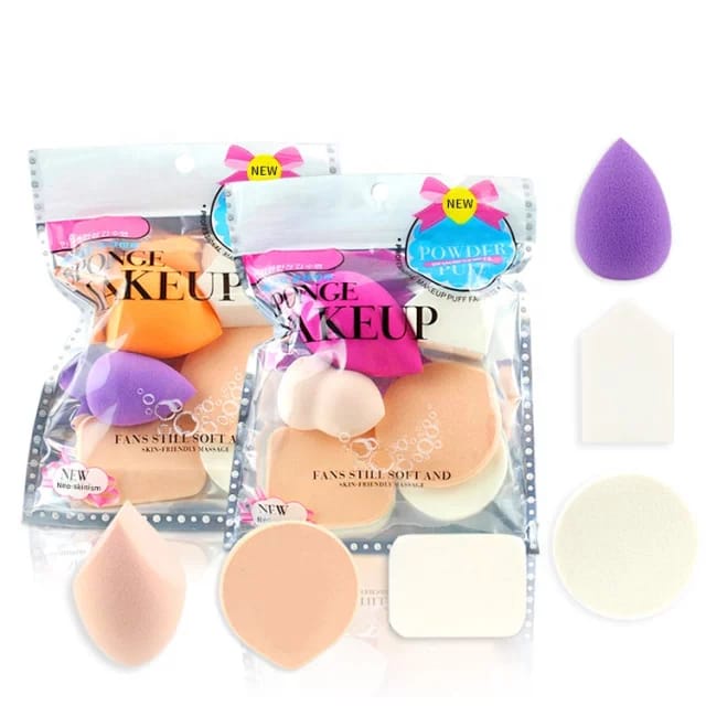Beauty Blender Sponge Bedak Isi 6 Pcs Powder Puff Foundation Makeup Puff Wajah Kemasan Plastik