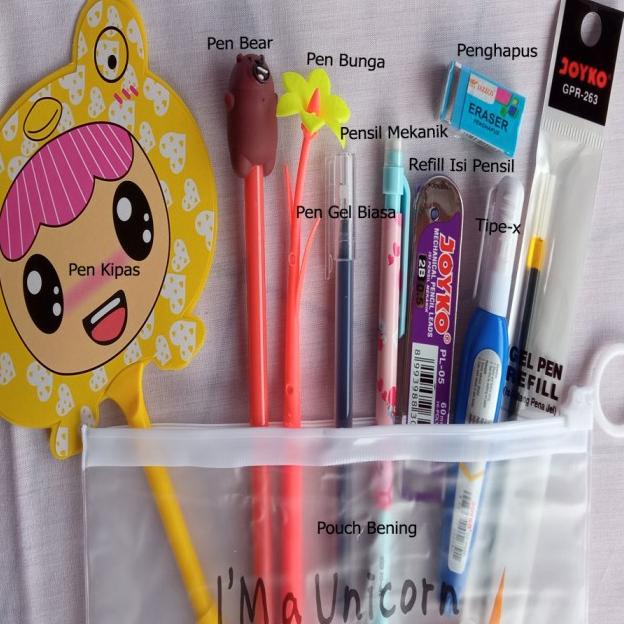 

(J02QN)⭐ Paket Alat Tulis Sekolah Lengkap Pulpen Gel Karakter Pensil Mekanik 0.5 Pena Kipas Pouch Be
