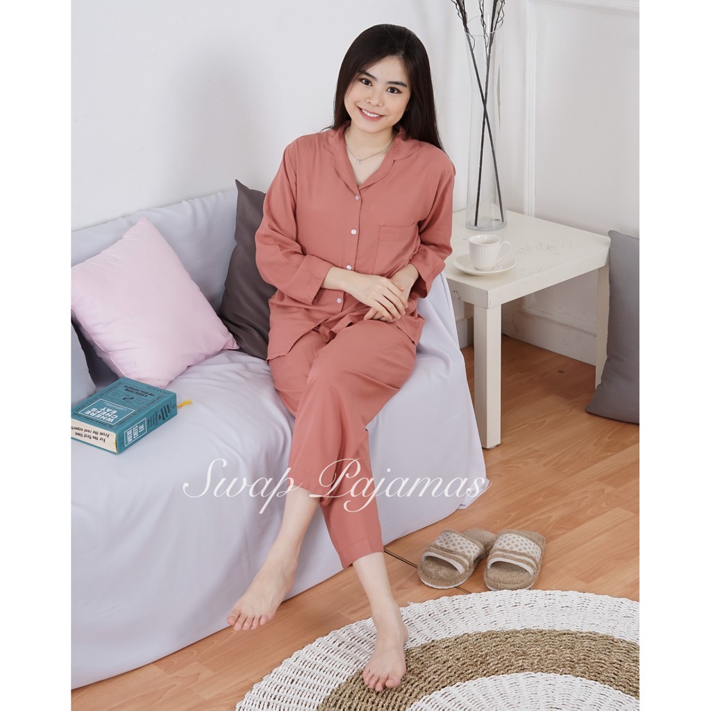 PP EMILY SETELAN - PIYAMA RAYON - BAJU TIDUR - PIYAMA WANITA - PAJAMAS  - HOMEWEAR-1