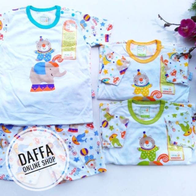 Set Pendek Velvet Junior Motif Little Circus - Size XL