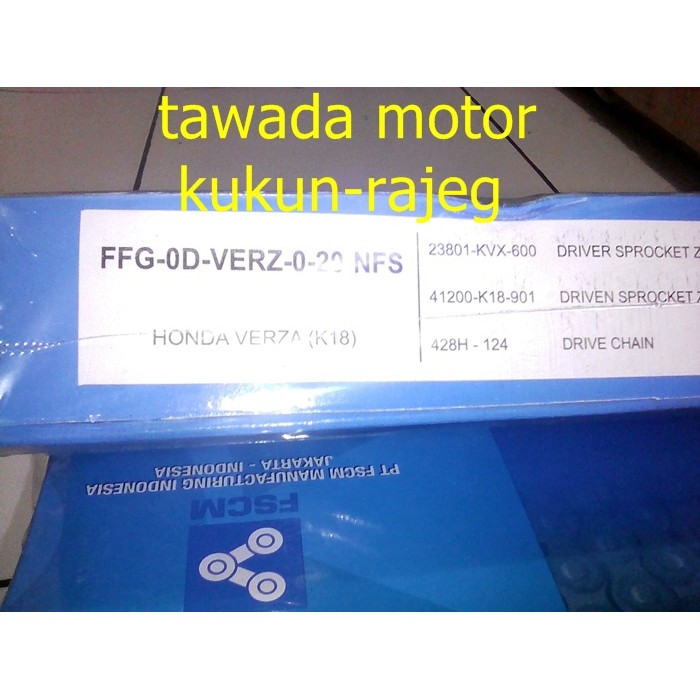 GIR SET + RANTAI  FSCM HONDA VERZA 428H-124.14-41T