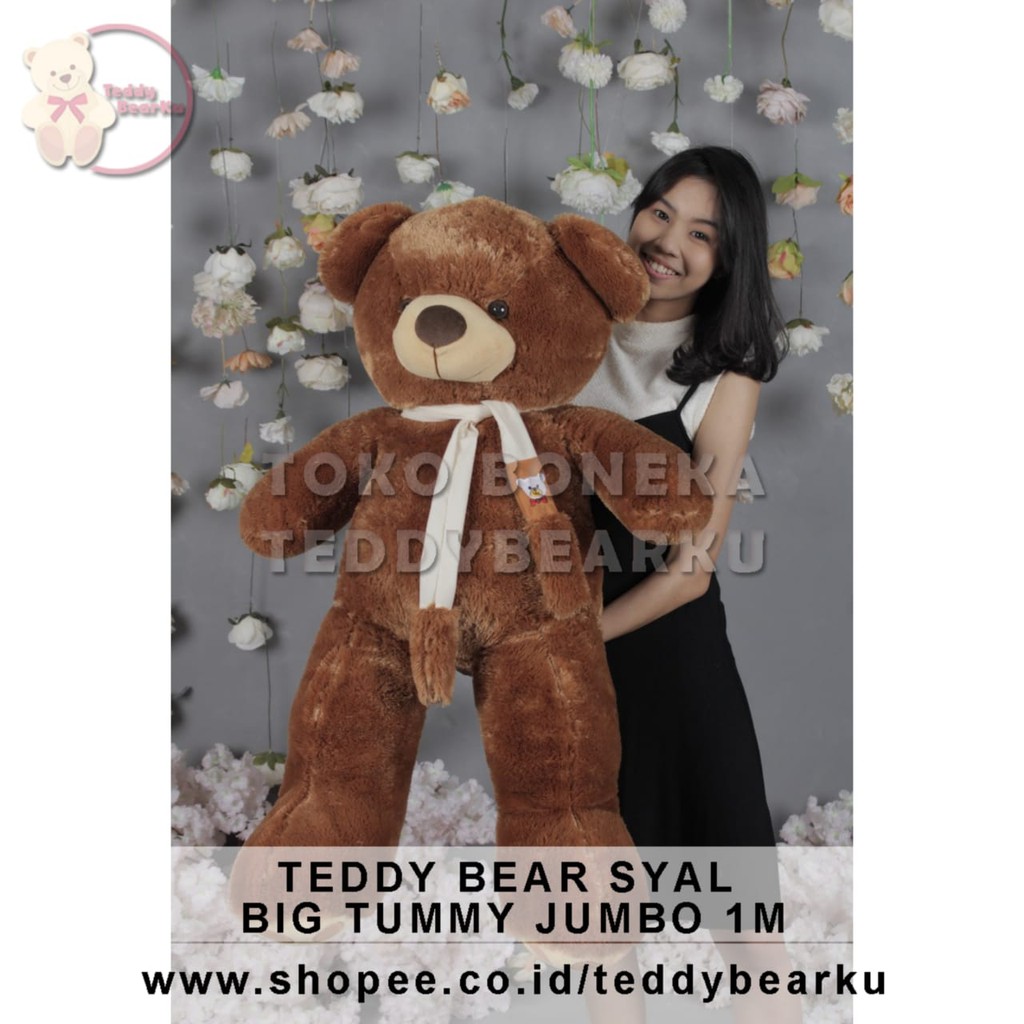 TERMURAH! BONEKA BERUANG TEDDY BEAR BIG TUMMY SYAL JUMBO 1 METER LUCU SUPER BESAR