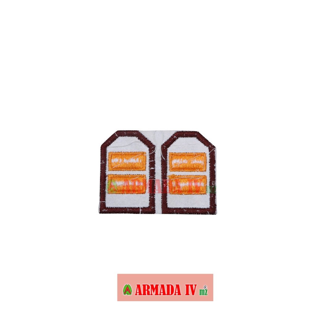 Brevet bordir PDL Polri Pangkat Iptu List Merah dan Cokelat