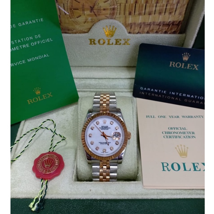 Jam Rolex Wanita Automatic Grand AAA Stainless Model Analog Tanggal Aktif / Jam Rolex Otomatis Tanpa