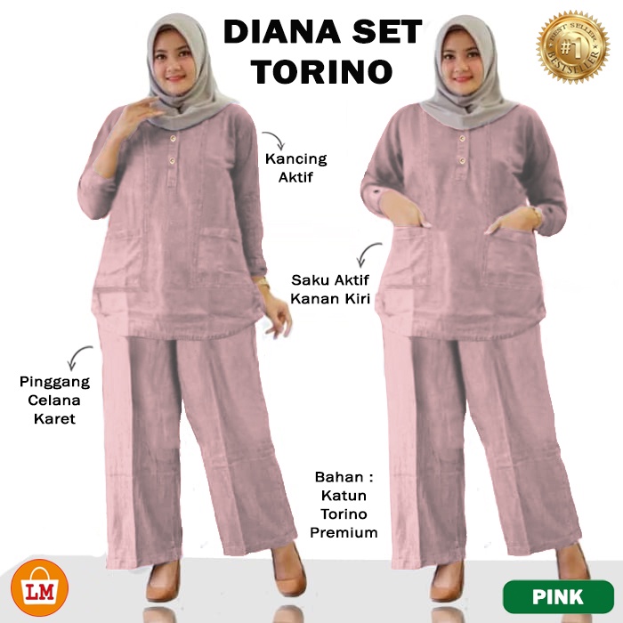 TERMURAH TERLARIS SETELAN DIANA Baju Atasan Bawahan Wanita Muslimah TERBARU LMS 11864 11868 11872