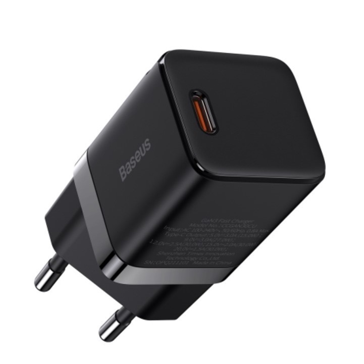 Baseus Original Adaptor Charger Gan3 30W 1C Type C Super Fast Charging Adapter Casan Ori Quick Charge PD 30 Watt