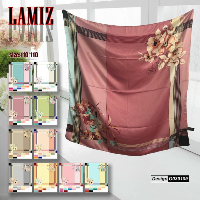 Hijab Motif Segiempat Satin Lamiz